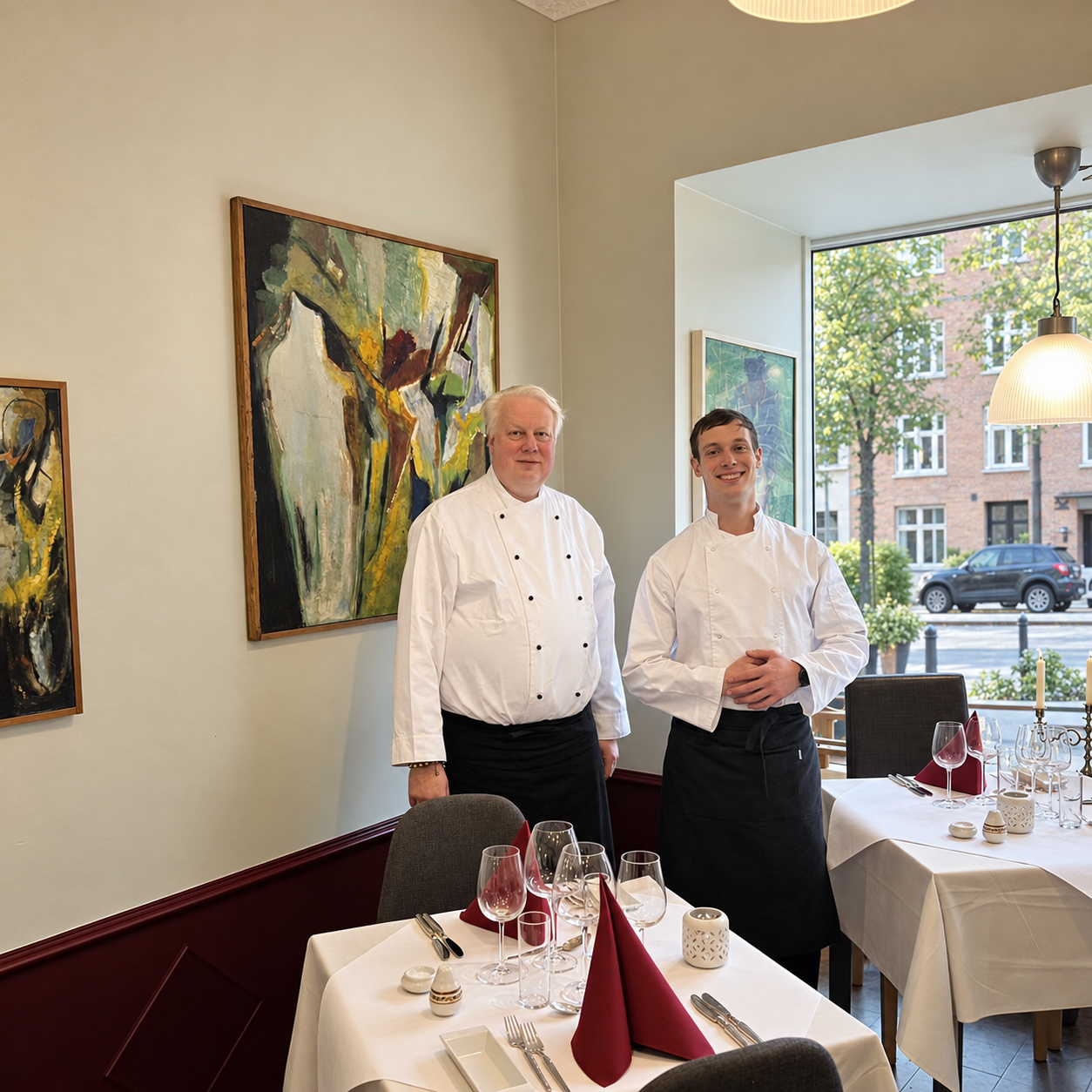 Egon Aaberg og kokken på Restaurant Merlot